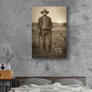 Personalized 1880s Jackalope Canvas | Custom Face Old West Art, Mythical Cowboy & Cowgirl Cozy Wall Decor 21 Personalized 1880s Jackalope Canvas Custom Face Old West Art, Mythical Cowboy & Cowgirl Cozy Wall Decor