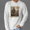 Personalized 1880s Jackalope Long Sleeve Tee Custom Face Old West, Mythical Cowboy & Cowgirl Crewneck