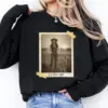 Personalized 1880s Jackalope Long Sleeve Tee Custom Face Old West, Mythical Cowboy & Cowgirl Crewneck