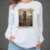 Personalized 1880s Jackalope Long Sleeve Tee Custom Face Old West, Mythical Cowboy & Cowgirl Crewneck