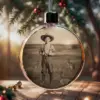 Personalized 1880s Jackalope Ornament Custom Face Old West, Mythical Cowboy & Cowgirl Gift Decor