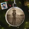 Personalized 1880s Jackalope Ornament Custom Face Old West, Mythical Cowboy & Cowgirl Gift Decor