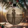Personalized 1880s Jackalope Ornament Custom Face Old West, Mythical Cowboy & Cowgirl Gift Decor