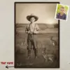 Personalized 1880s Jackalope Portrait Poster | Custom Old West Art, Mythical Cowboy & Cowgirl Wall Decor 29 Personalized 1880s Jackalope Portrait Poster Custom Old West Art, Mythical Cowboy & Cowgirl