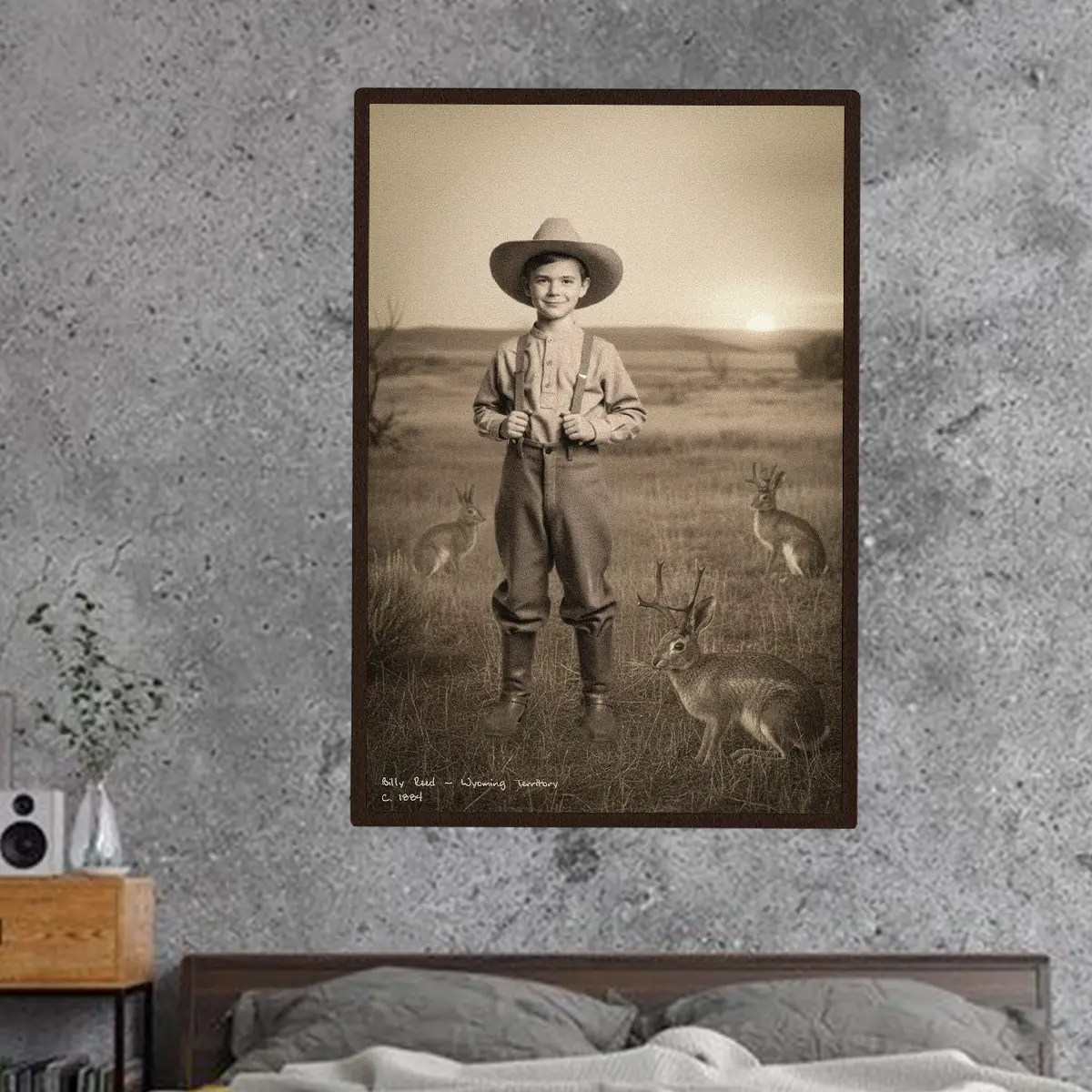 Personalized 1880s Jackalope Portrait Poster | Custom Old West Art, Mythical Cowboy & Cowgirl Wall Decor 14 Personalized 1880s Jackalope Portrait Poster Custom Old West Art, Mythical Cowboy & Cowgirl