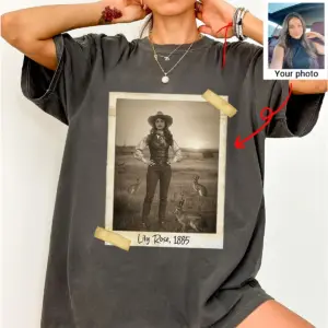 Personalized 1880s Jackalope Portrait Shirt | Custom Face Old West, Mythical Cowboy & Cowgirl Tee 22 Personalized 1880s Jackalope Portrait Shirt Custom Face Old West, Mythical Cowboy & Cowgirl Tee