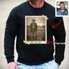 Personalized 1880s Jackalope Sweatshirt Custom Face Old West, Mythical Cowboy & Cowgirl Pullover