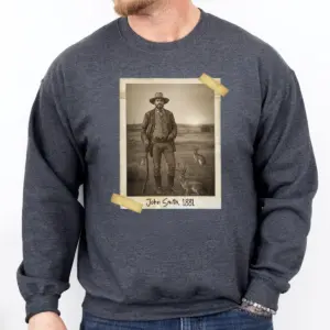 Personalized 1880s Jackalope Sweatshirt Custom Face Old West, Mythical Cowboy & Cowgirl Pullover