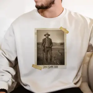Personalized 1880s Jackalope Sweatshirt Custom Face Old West, Mythical Cowboy & Cowgirl Pullover
