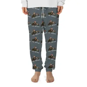 Personalized Bigfoot Photo Christmas Pajama Joggers Funny Custom Sasquatch Lounge Pants