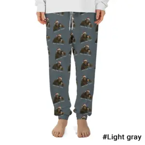 Personalized Bigfoot Photo Christmas Pajama Joggers Funny Custom Sasquatch Lounge Pants
