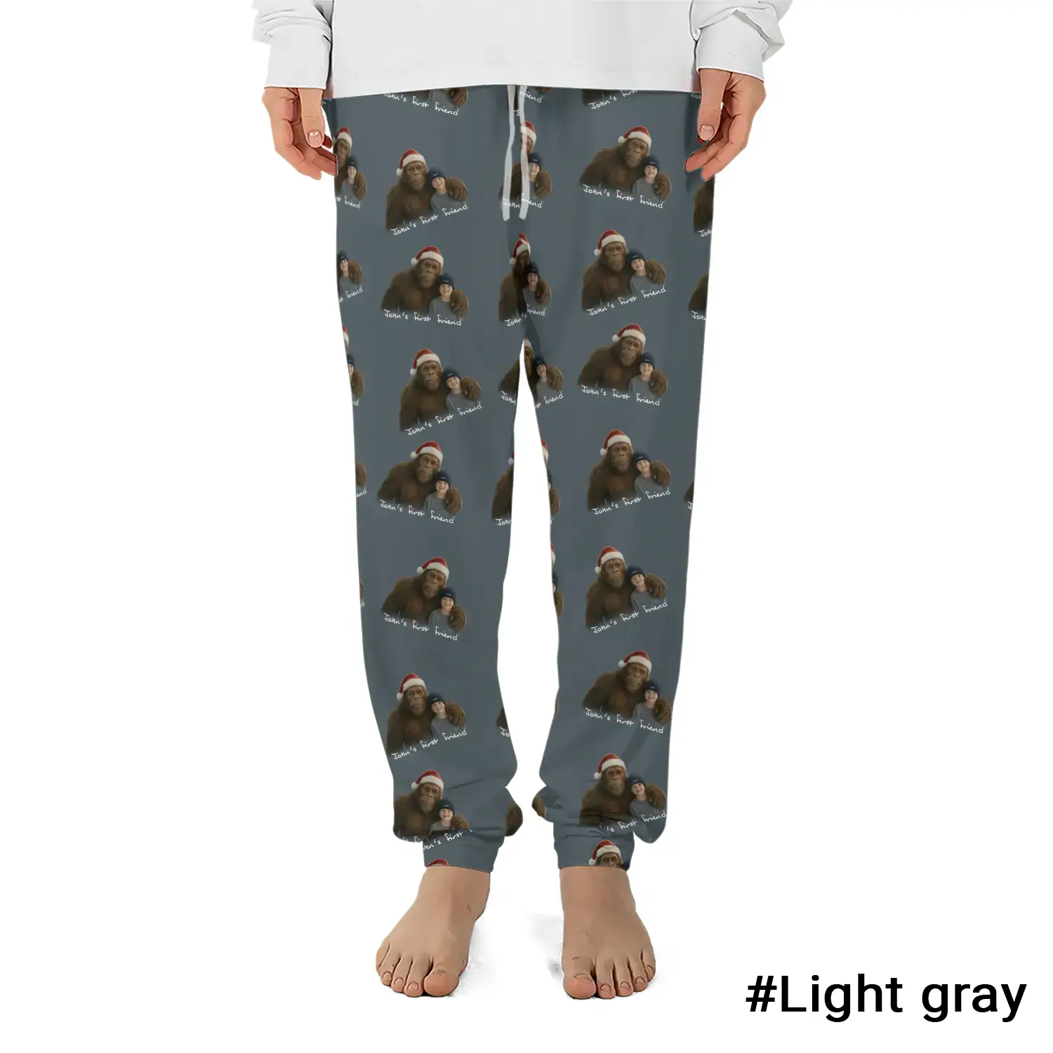 Personalized Bigfoot Photo Christmas Pajama Joggers | Funny Custom Sasquatch Lounge Pants 4 Personalized Bigfoot Photo Christmas Pajama Joggers Funny Custom Sasquatch Lounge Pants