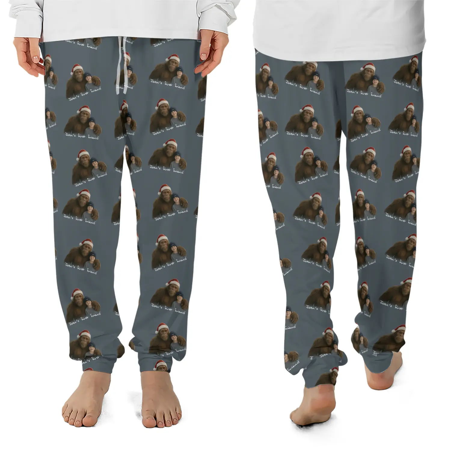 Personalized Bigfoot Photo Christmas Pajama Joggers | Funny Custom Sasquatch Lounge Pants 5 Personalized Bigfoot Photo Christmas Pajama Joggers Funny Custom Sasquatch Lounge Pants
