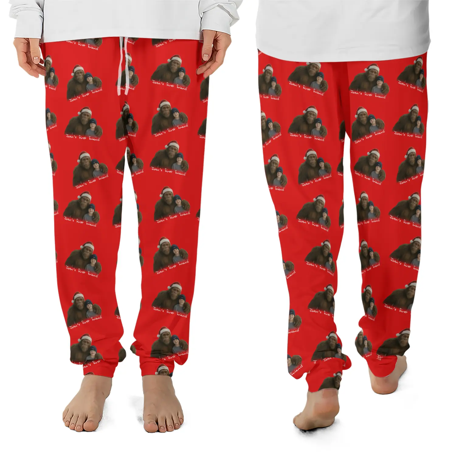 Personalized Bigfoot Photo Christmas Pajama Joggers | Funny Custom Sasquatch Lounge Pants 8 Personalized Bigfoot Photo Christmas Pajama Joggers Funny Custom Sasquatch Lounge Pants