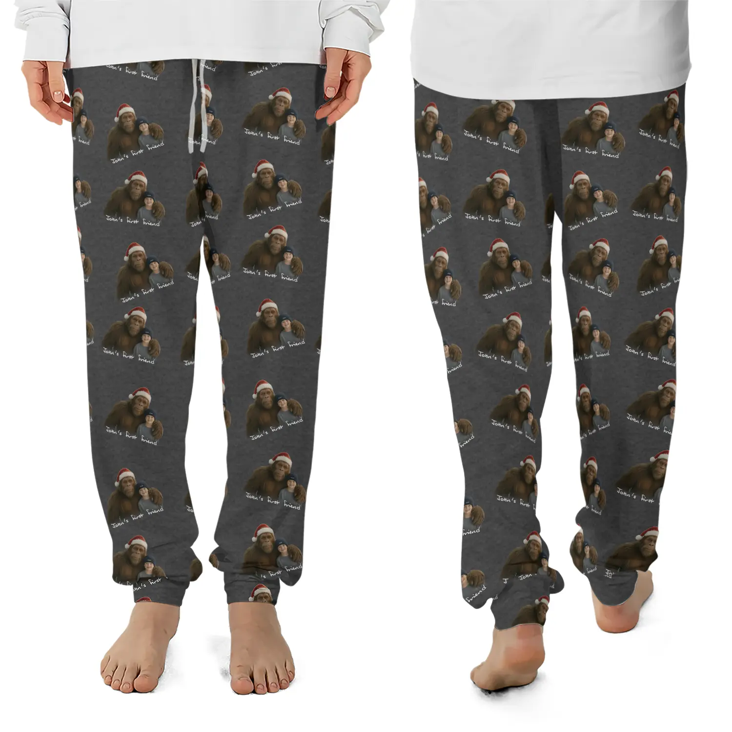 Personalized Bigfoot Photo Christmas Pajama Joggers | Funny Custom Sasquatch Lounge Pants 11 Personalized Bigfoot Photo Christmas Pajama Joggers Funny Custom Sasquatch Lounge Pants