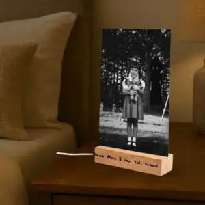 Personalized Flatwoods Monster Analog Horror 3D Lamp Custom Face in Chilling 1950s Photo Spooky LED Night Light