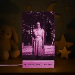Personalized Flatwoods Monster Analog Horror 3D Lamp Custom Face in Chilling 1950s Photo Spooky LED Night Light