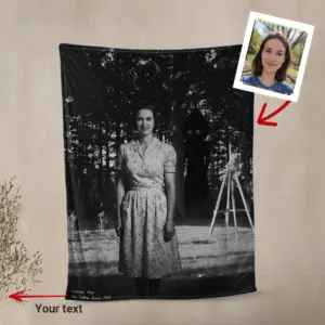 Personalized Flatwoods Monster Analog Horror Blanket | Custom Face in Chilling 1950s Photo, Spooky Cozy 20 Personalized Flatwoods Monster Analog Horror Blanket Custom Face in Chilling 1950s Photo Spooky Cozy