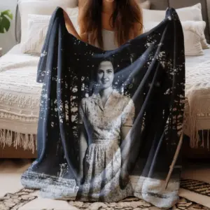 Personalized Flatwoods Monster Analog Horror Blanket | Custom Face in Chilling 1950s Photo, Spooky Cozy 24 Personalized Flatwoods Monster Analog Horror Blanket Custom Face in Chilling 1950s Photo Spooky Cozy