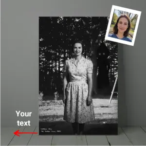 Personalized Flatwoods Monster Analog Horror Canvas Custom Face in Chilling 1950s Photo Spooky Wall Art