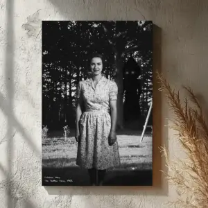 Personalized Flatwoods Monster Analog Horror Canvas | Custom Face in Chilling 1950s Photo, Spooky Wall Art 15 Personalized Flatwoods Monster Analog Horror Canvas Custom Face in Chilling 1950s Photo Spooky Wall Art