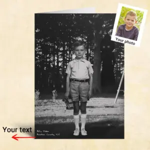 Personalized Flatwoods Monster Analog Horror Card Custom Face in Chilling 1950s Photo Spooky Greeting Card