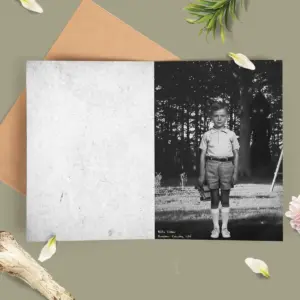 Personalized Flatwoods Monster Analog Horror Card Custom Face in Chilling 1950s Photo Spooky Greeting Card
