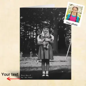 Personalized Flatwoods Monster Analog Horror Card Custom Face in Chilling 1950s Photo Spooky Greeting Card