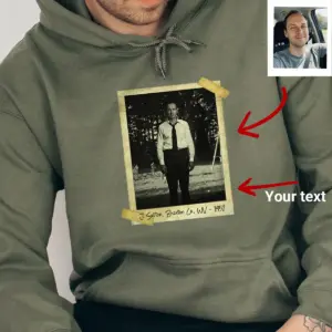 Personalized Flatwoods Monster Horror Hoodie Custom Face in Chilling 1950s Photo