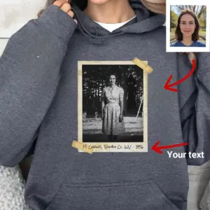 Personalized Flatwoods Monster Horror Hoodie | Custom Face in Chilling 1950s Photo, Spooky Hooded Sweatshirt 19 Personalized Flatwoods Monster Horror Hoodie Custom Face in Chilling 1950s Photo