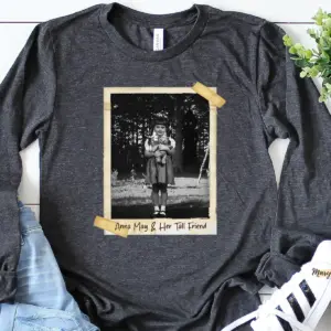 Personalized Flatwoods Monster Horror Long Sleeve Tee Custom Face in Chilling 1950s Photo