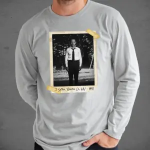 Personalized Flatwoods Monster Horror Long Sleeve Tee Custom Face in Chilling 1950s Photo
