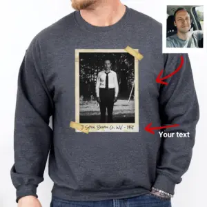 Personalized Flatwoods Monster Horror Sweatshirt Custom Face in Chilling 1950s Photo Spooky Pullover