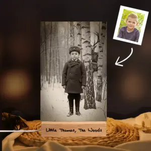 Personalized Wendigo 3D Lamp Custom Face 19th Century Photo Gothic Horror Cryptid LED Night Light