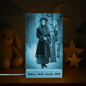 Personalized Wendigo 3D Lamp Custom Face 19th Century Photo Gothic Horror Cryptid LED Night Light