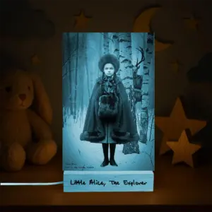 Personalized Wendigo 3D Lamp Custom Face 19th Century Photo Gothic Horror Cryptid LED Night Light