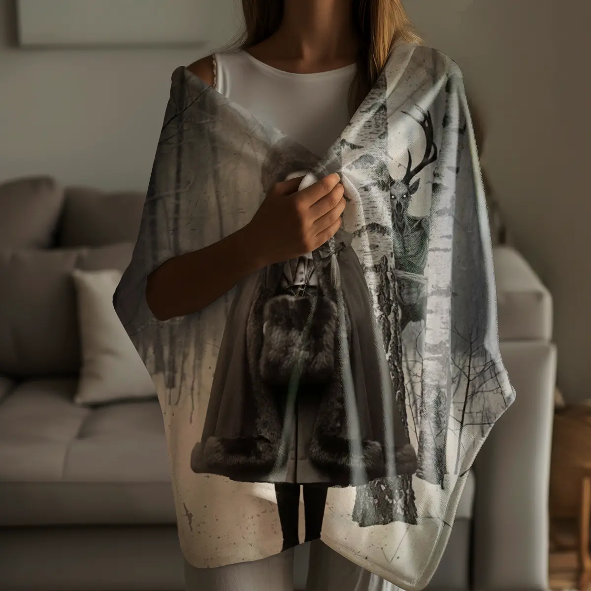 Personalized Wendigo Blanket | Custom Face 19th Century Photo, Gothic Horror Cryptid Cozy 13 Personalized Wendigo Blanket Custom Face 19th Century Photo Gothic Horror Cryptid Cozy