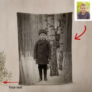 Personalized Wendigo Blanket Custom Face 19th Century Photo Gothic Horror Cryptid Cozy