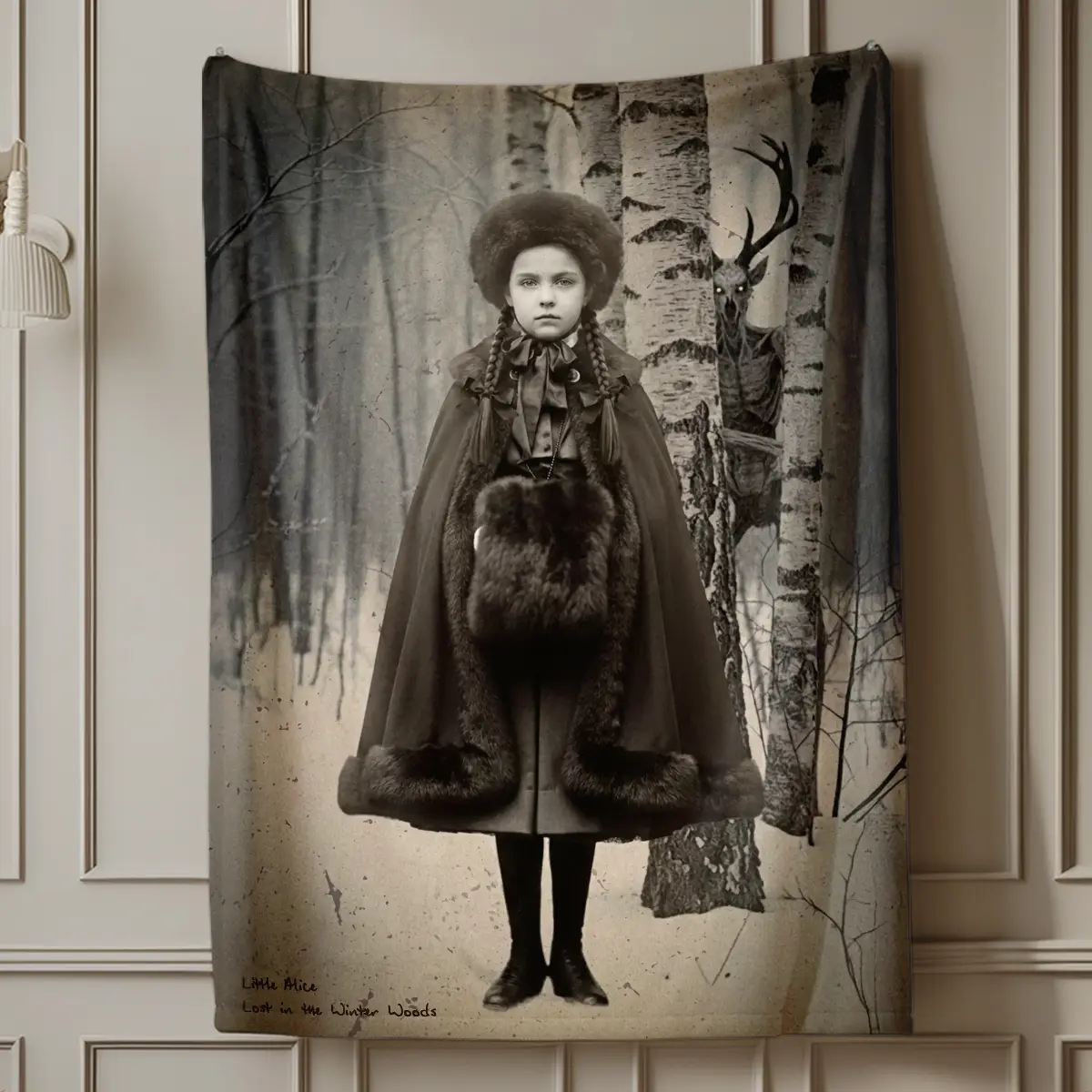 Personalized Wendigo Blanket | Custom Face 19th Century Photo, Gothic Horror Cryptid Cozy 11 Personalized Wendigo Blanket Custom Face 19th Century Photo Gothic Horror Cryptid Cozy