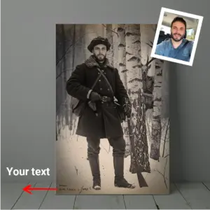 Personalized Wendigo Canvas Custom Face 19th Century Photo Gothic Horror Cryptid Wall Art