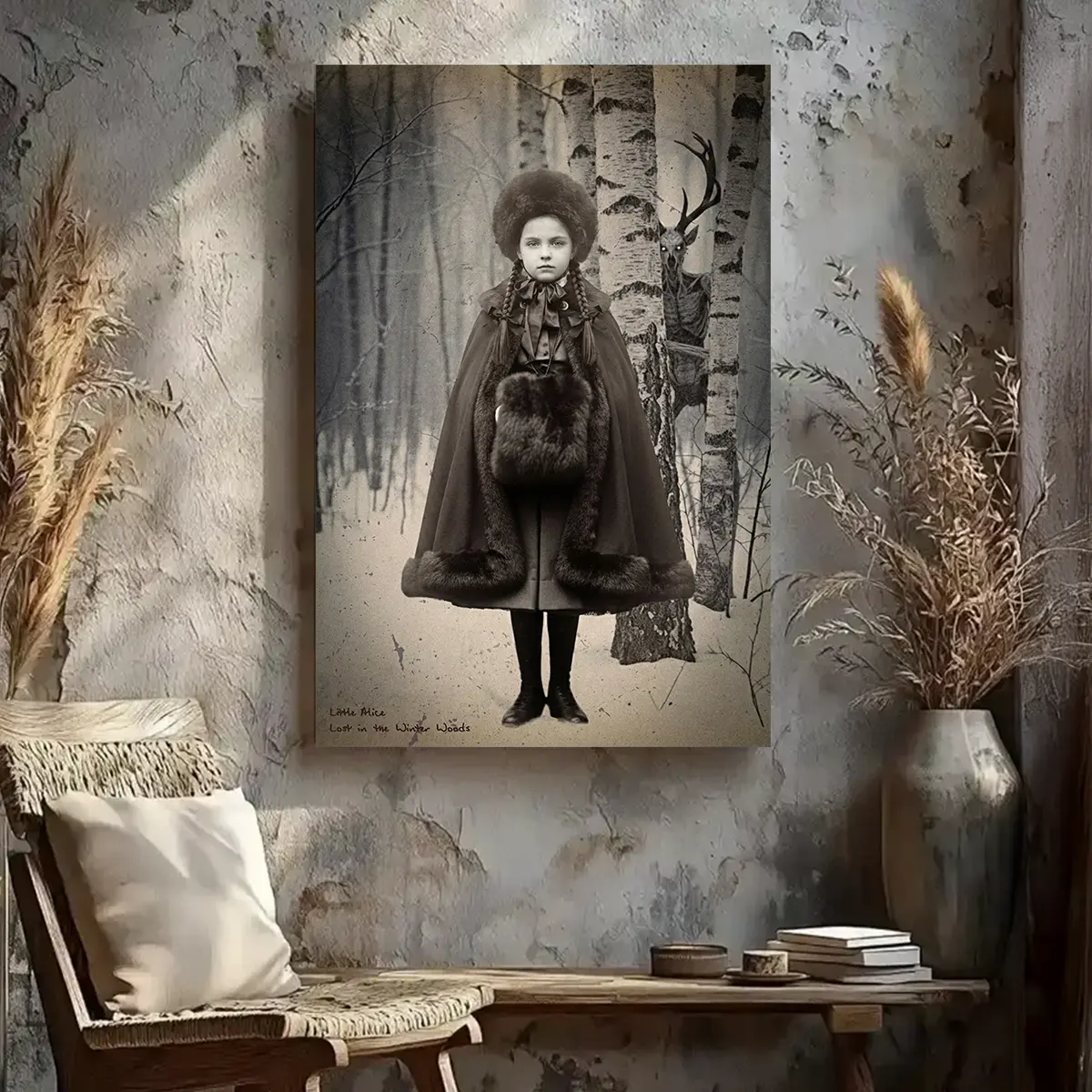 Personalized Wendigo Canvas | Custom Face 19th Century Photo, Gothic Horror Cryptid Wall Art 12 Personalized Wendigo Canvas Custom Face 19th Century Photo Gothic Horror Cryptid Wall Art