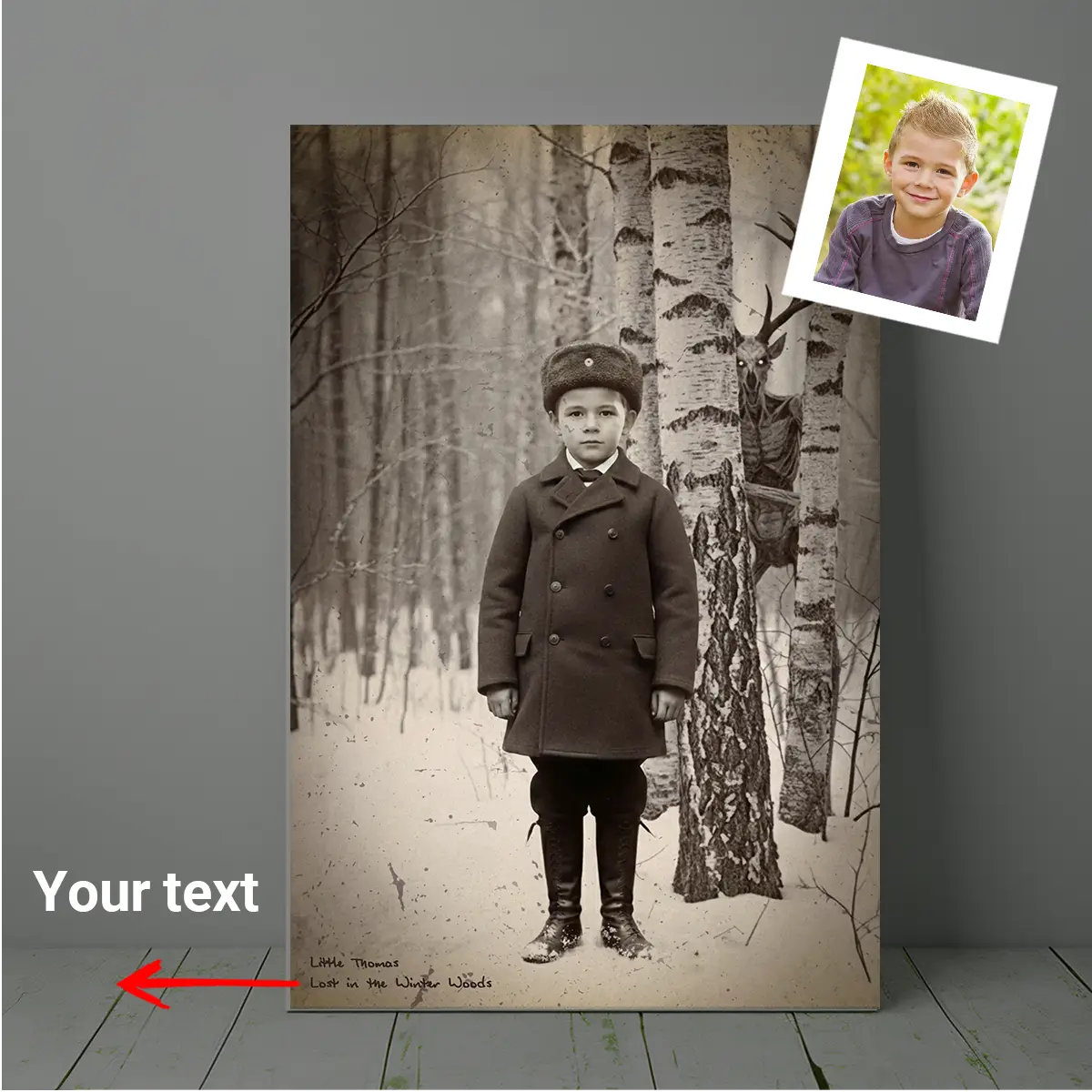 Personalized Wendigo Canvas | Custom Face 19th Century Photo, Gothic Horror Cryptid Wall Art 13 Personalized Wendigo Canvas Custom Face 19th Century Photo Gothic Horror Cryptid Wall Art