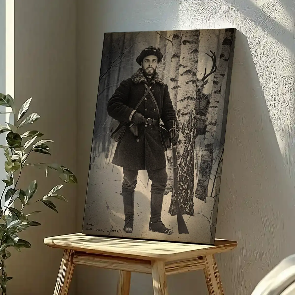 Personalized Wendigo Canvas | Custom Face 19th Century Photo, Gothic Horror Cryptid Wall Art 4 Personalized Wendigo Canvas Custom Face 19th Century Photo Gothic Horror Cryptid Wall Art