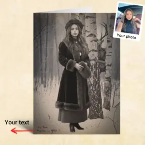 personalized Wendigo Card Custom Face 19th Century Photo Gothic Horror Cryptid Greeting Card