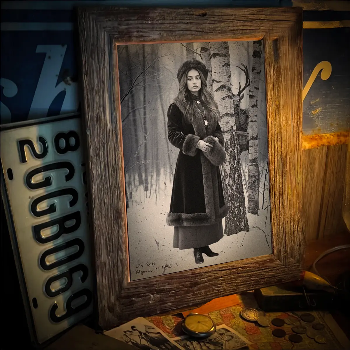 Personalized Wendigo Poster | Custom Face 19th Century Photo, Gothic Horror Cryptid Wall Art 4 Personalized Wendigo Poster Custom Face 19th Century Photo Gothic Horror Cryptid Wall Art