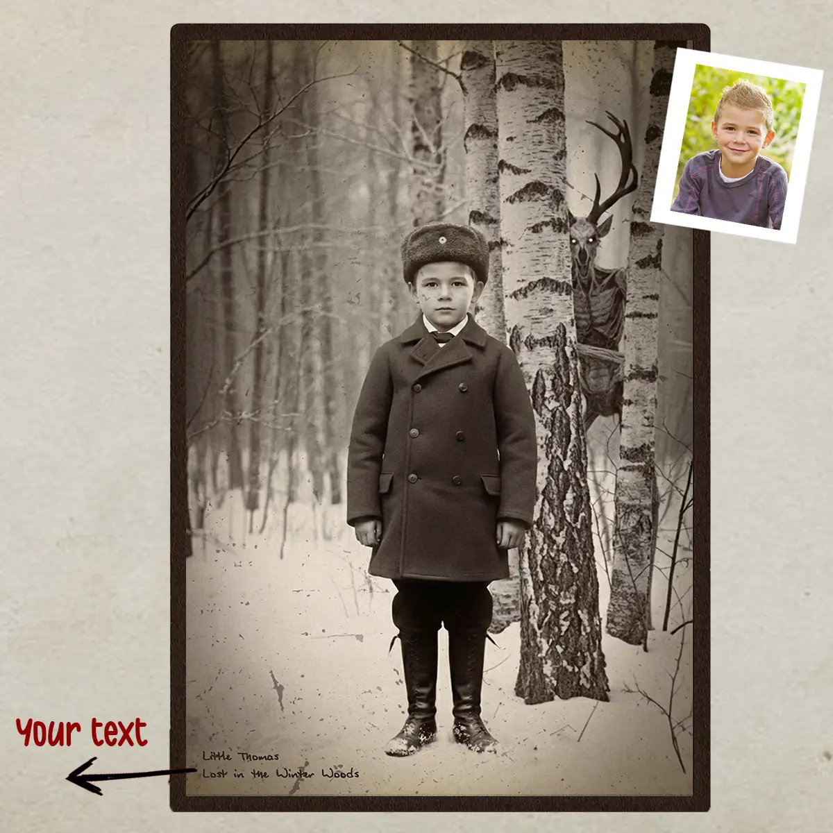 Personalized Wendigo Poster | Custom Face 19th Century Photo, Gothic Horror Cryptid Wall Art 13 Personalized Wendigo Poster Custom Face 19th Century Photo Gothic Horror Cryptid Wall Art