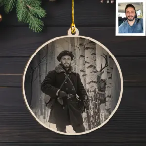 Personalized Wendigo Wooden Ornament Custom Face 19th Century Photo Gothic Horror Cryptid Decor