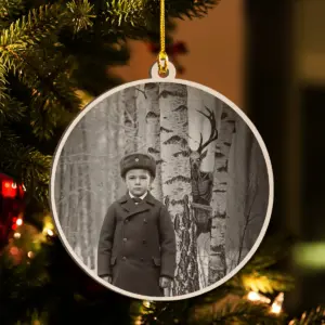 Personalized Wendigo Wooden Ornament | Custom Face 19th Century Photo, Gothic Horror Cryptid Decor 25 Personalized Wendigo Wooden Ornament Custom Face 19th Century Photo Gothic Horror Cryptid Decor