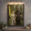Custom Face Star Wars Girl with Bigfoot Wooden Jigsaw Puzzle Funny Personalized Gift for Daughter