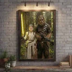 Custom Star Wars Girl with Bigfoot Wooden Jigsaw Puzzle | Funny Personalized Gift for Daughter 9 Custom Face Star Wars Girl with Bigfoot Wooden Jigsaw Puzzle Funny Personalized Gift for Daughter
